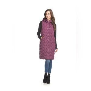 Papillon size XL Deep Purple,Plum Quilted Puffer Long Fitted Vest